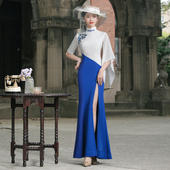 国风旗袍2024改良款 鱼尾裙演出走秀主持礼仪可用高端气质优雅大码