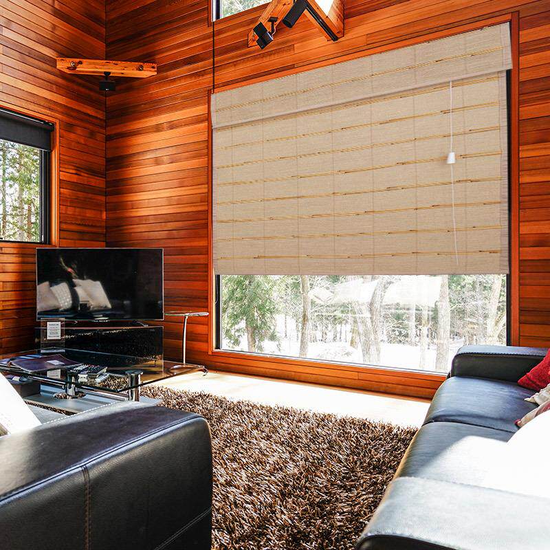 露丝柏德中式日式定制手工亚麻帘子芦苇竹帘卷帘窗帘门帘茶楼装饰