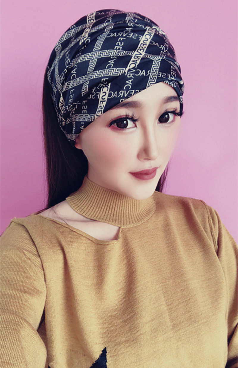 妖梦原创暗黑色系百搭缎类头巾帽空顶帽套 时尚围巾防风围脖