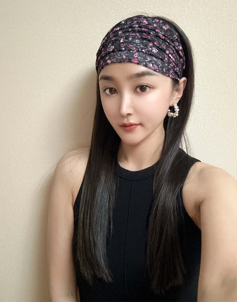 运动发带欧货高档发箍遮盖白发黑色发饰健身束发夏天护额瑜伽