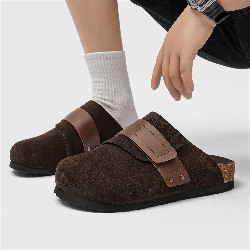 【原单货】休闲勃肯鞋男款真皮软面大头穆勒鞋一脚蹬懒人沙滩拖鞋,流行男鞋,软木鞋/勃肯鞋,淘宝优惠券,粉丝福利购,淘宝优惠卷