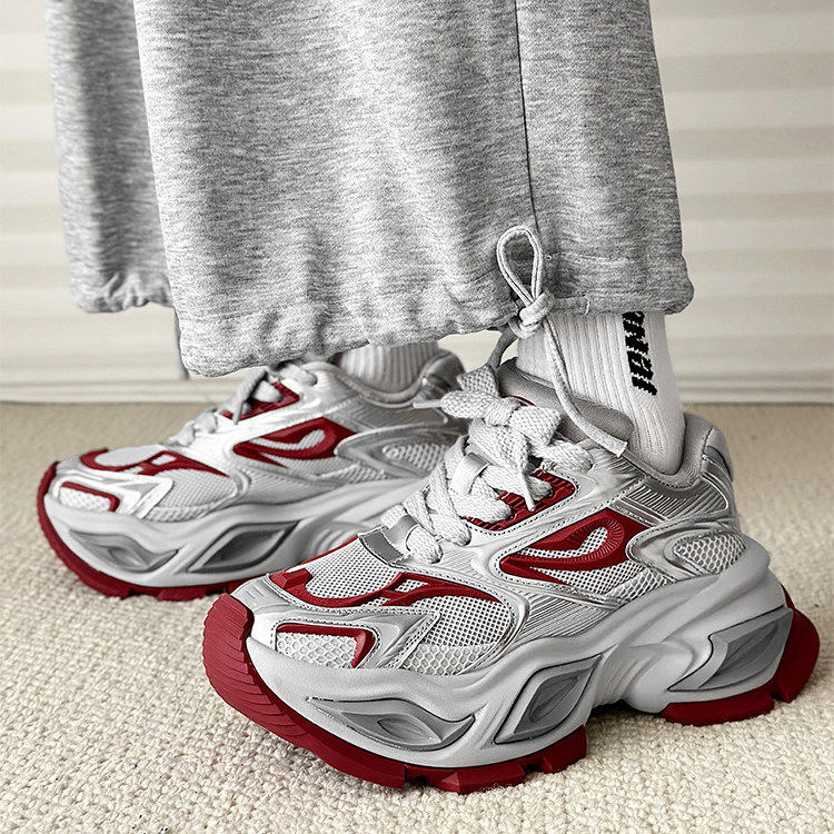 做旧老爹鞋2026冬季新款男厚底小众百搭高级感网面设计增高休闲鞋,流行男鞋,老爹鞋,淘宝优惠券,粉丝福利购,淘宝优惠卷