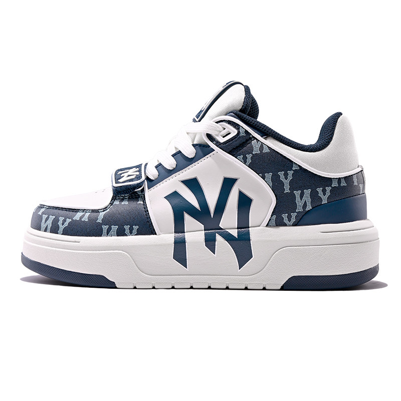 正品纽约洋基队海军蓝板鞋男鞋女2024夏季新款厚底增高休闲鞋男款