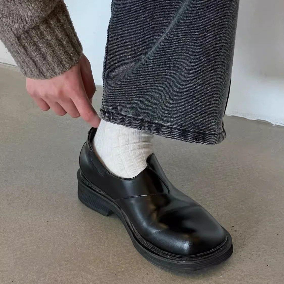 【原单货】巴黎懒人德比鞋男皮鞋一脚蹬乐福鞋正装商务通勤豆豆鞋,流行男鞋,休闲皮鞋,淘宝优惠券,粉丝福利购,淘宝优惠卷