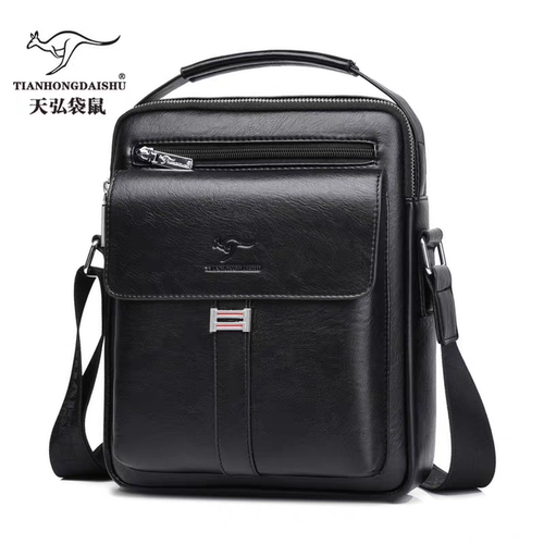 （天弘袋鼠）胸包男真皮潮流单肩包斜挎包腰包软皮背包休闲皮包