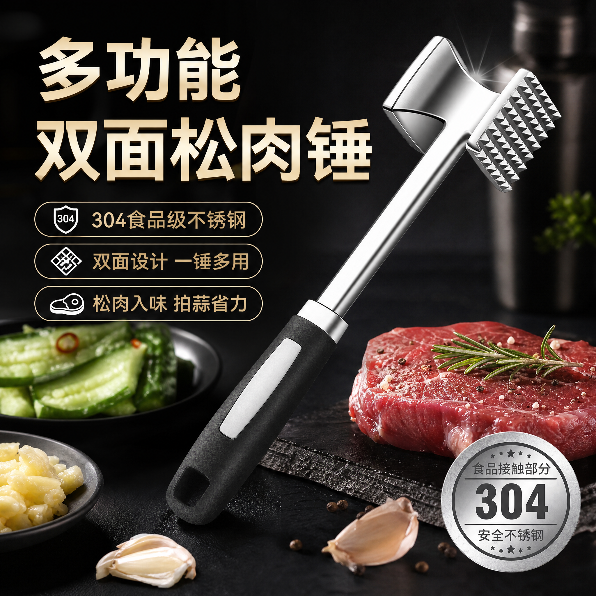 TUPI-专业松肉锤大排肉锤敲肉锤食品级松肉锤双面松肉锤肉锤辅食