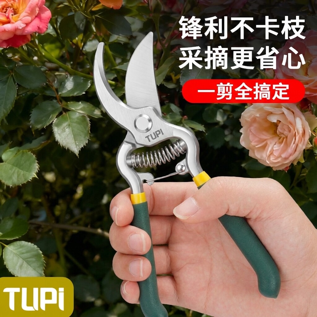 TUPI全钢德国原装进口高碳钢修枝剪刀园艺花剪省力剪刀专业粗枝剪