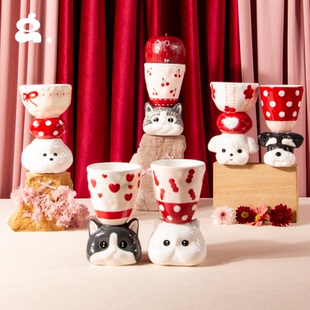 CONGSUDIO|猫狗马克杯可爱治愈创意咖啡杯酒杯新婚生日新年礼物