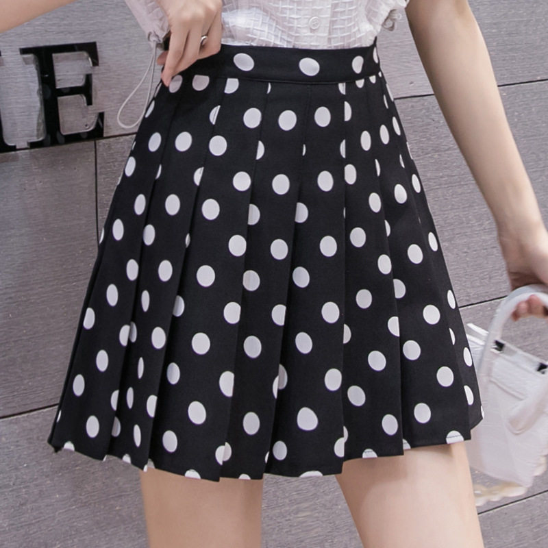 夏季百褶裙A字裙女短裙 日系显瘦波点半身裙2026新款,女装/女士精品,半身裙,淘宝优惠券,粉丝福利购,淘宝优惠卷