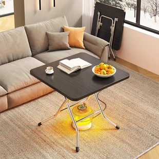 烤火桌家用可以折叠的桌子客厅吃饭饭桌出租房小户型圆桌简易方桌