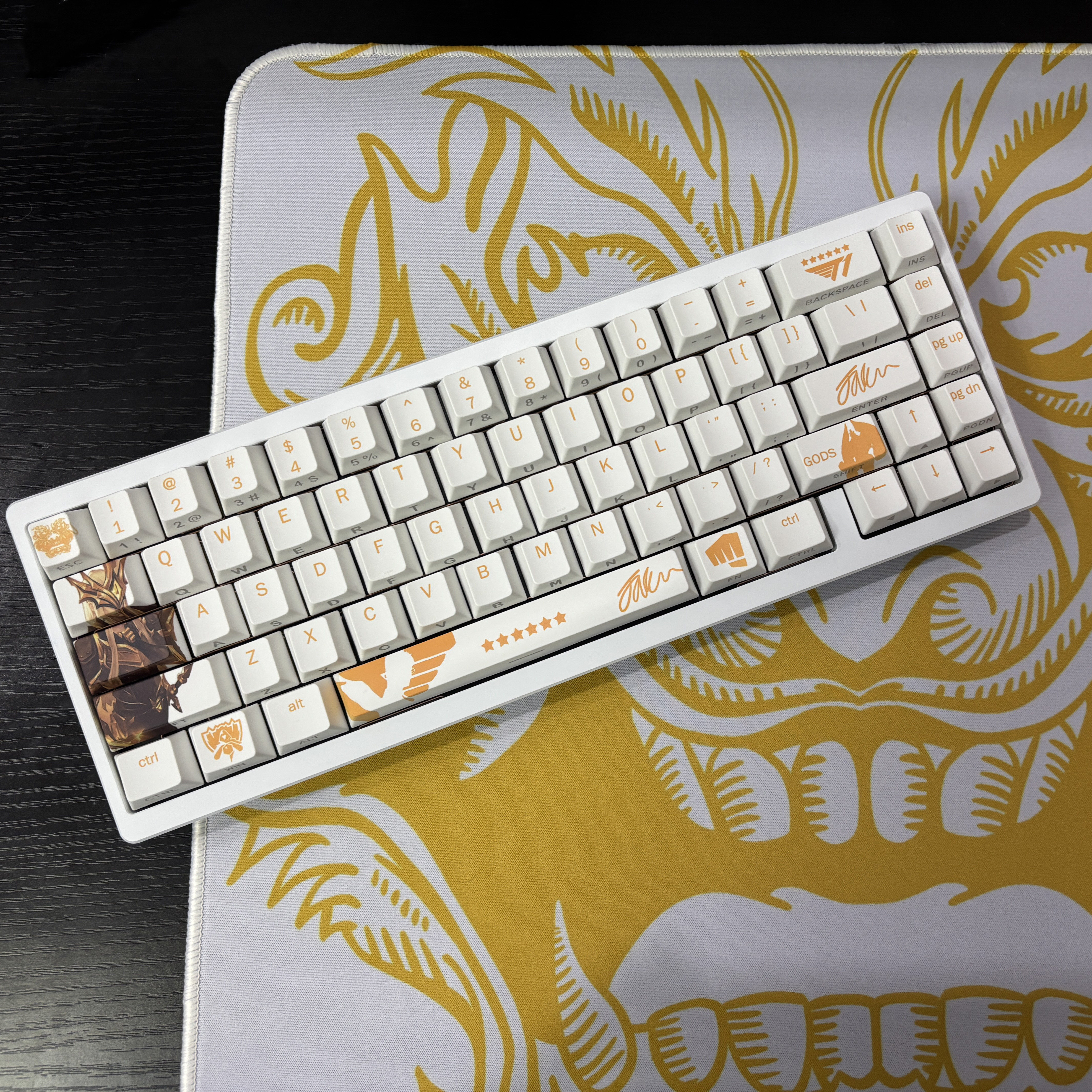 Faker大魔王侧透键帽原厂高度白金配色五面热升华PBT材质LOL主题