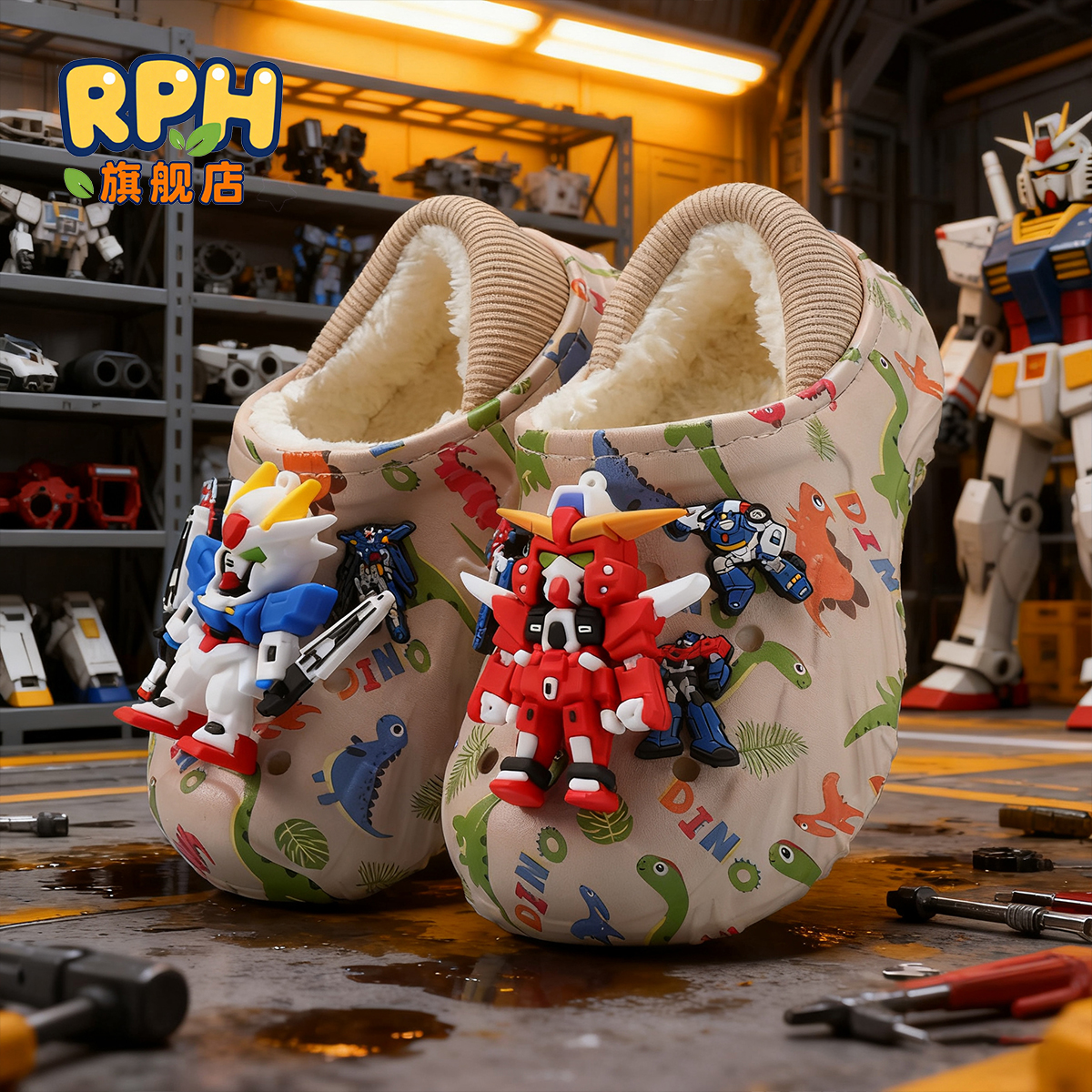 保暖毛绒卡通儿童棉拖鞋