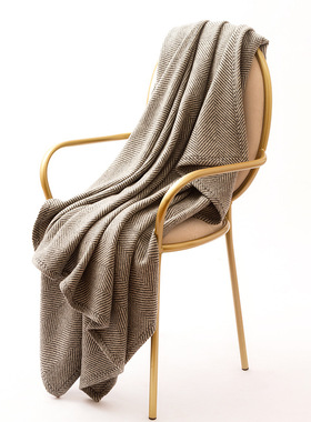 灰色人字纹新款内蒙古出口100%羊毛毯子办公居家加厚加沙发大披肩