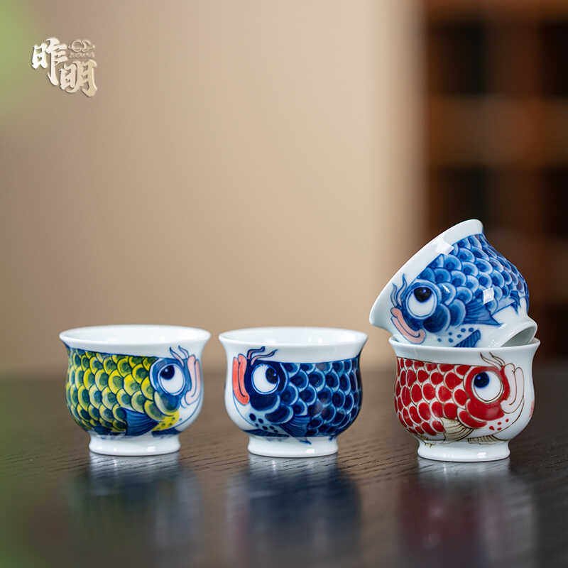 昨明 龙鱼四小客杯 平安喜乐富贵吉祥 可自由搭配 聚香品茗杯闻香,餐饮具,茶杯,淘宝优惠券,粉丝福利购,淘宝优惠卷