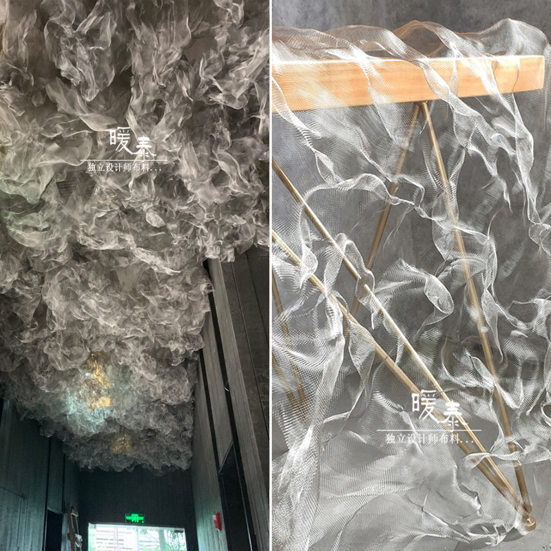 香港货云烟成雨钢丝网 婚庆钢丝网婚礼吊顶造型道具装饰舞台网布