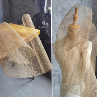 归隐复古稀疏镂空亚麻苎麻布料纯棉麻网布料复古汉服装设计师面料