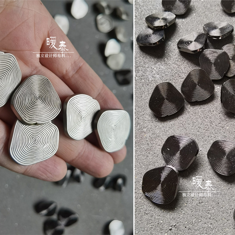 diy服装装饰金属扣 银色和黑枪色 设计师大衣衬衫等辅料材料包扣