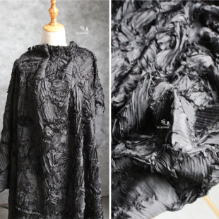 拼拼凑凑黑网纱 diy毕业设计礼服婚纱布服饰原创纯色设计师面料布