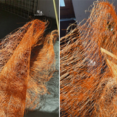 原创设计师橘烟雾纹编织草乱网 肌理塑形特殊艺术创意服装 面料网