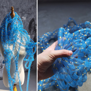 饰个性 手工装 设计师diy辅料材料 diy镂空造型管子 未来蓝金扭曲