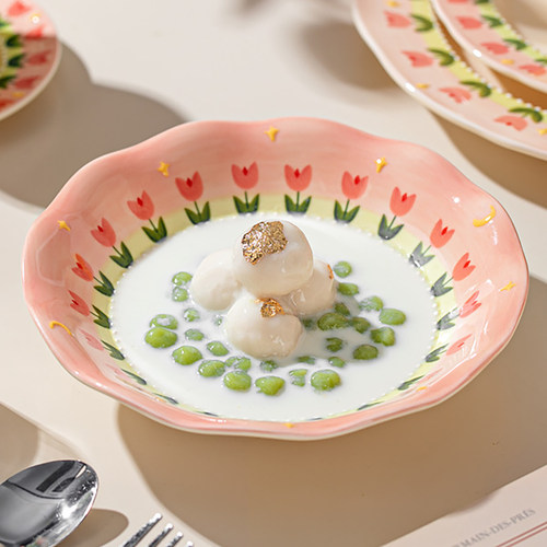 釉下彩陶瓷盘子特别好看的菜盘