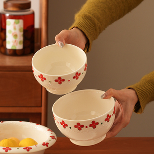 肆月陶瓷碗家用2025新款 高颜值米饭碗吃饭高级感小碗个人专用饭碗