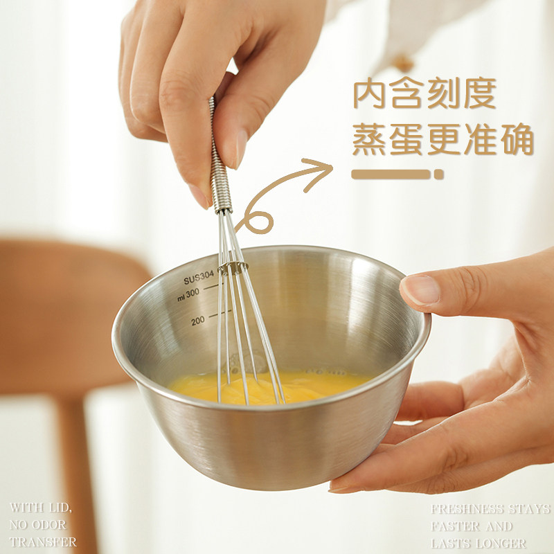 肆月304不锈钢蒸蛋碗带盖子宝宝鸡蛋羹小号蒸碗家用蒸菜料理碗小