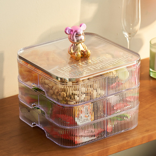 新年亚克力干果盘轻奢高档高级感家用客厅茶几坚果瓜子零食收纳盒