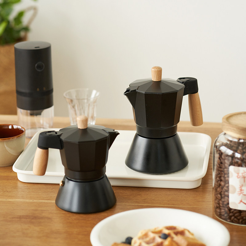 肆月意式手冲摩卡壶煮咖啡器具手磨咖啡粉浓缩萃取单阀手冲咖啡壶