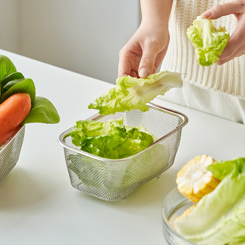 肆月不锈钢洗菜篮 沥水篮家用厨房水池水槽淘菜盆洗水果菜篮子,餐饮具,果盆/果盘/果篮,淘宝优惠券,粉丝福利购,淘宝优惠卷