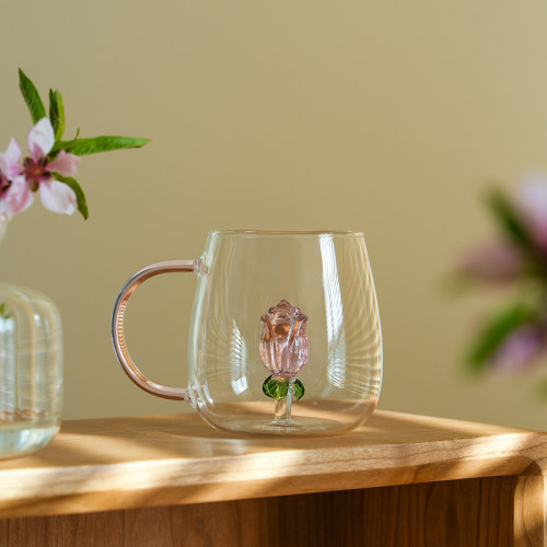 梦中情杯水晶玫瑰花茶杯