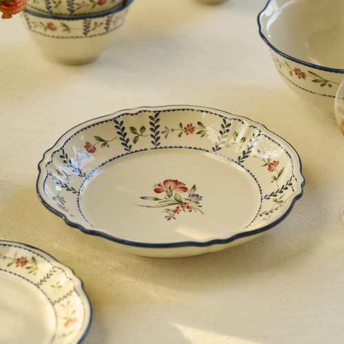 肆月陶瓷法式菜盘深圆盘精致家用