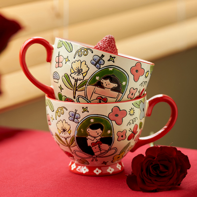肆月超级好看陶瓷马克杯情侣款