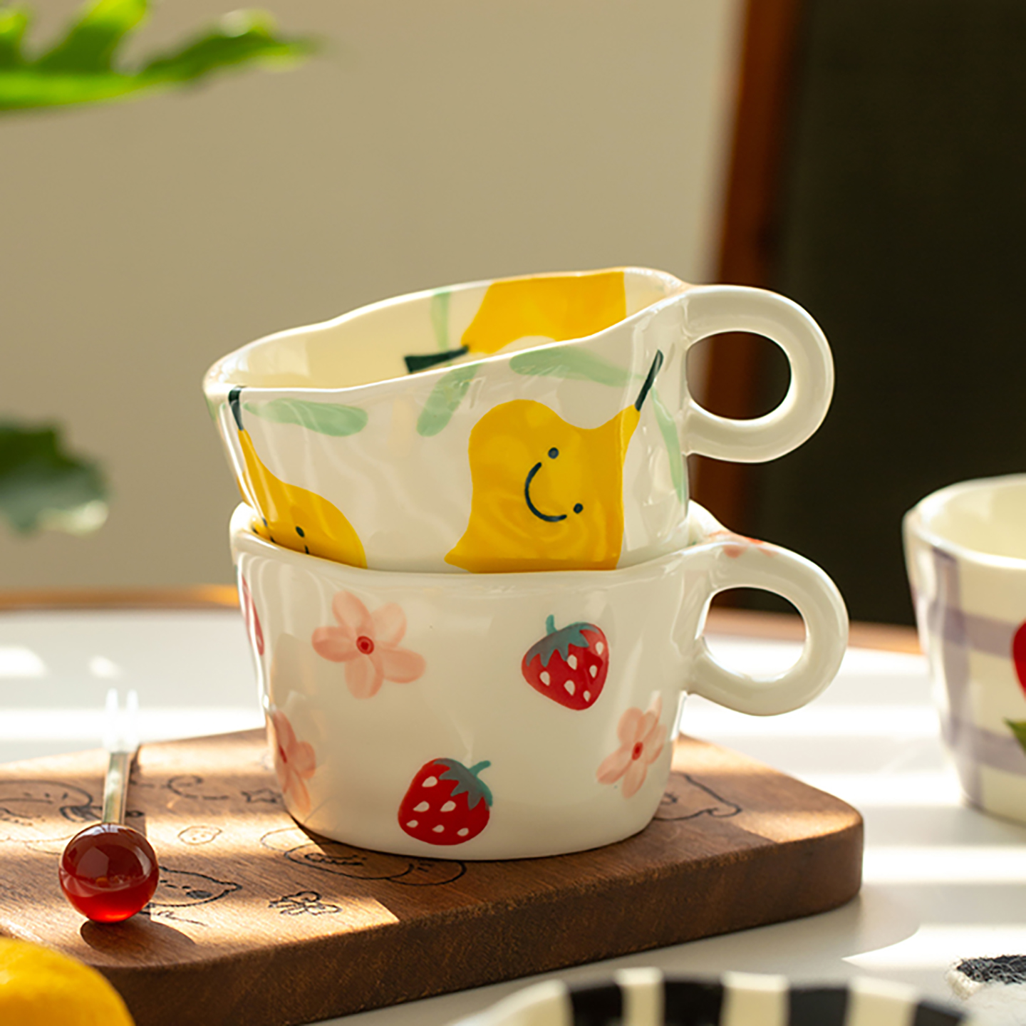 肆月陶瓷喝水办公室咖啡燕麦下午茶家用马克杯女士特别好看的杯子