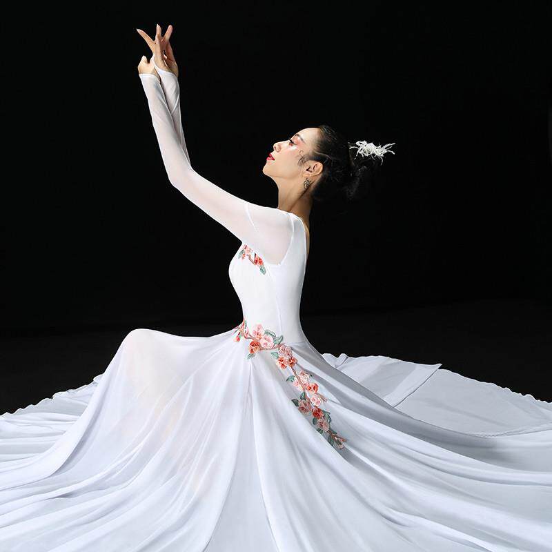 韩式古典表演演出服女飘逸服风现代舞扇子舞舞蹈服装中国开场独舞