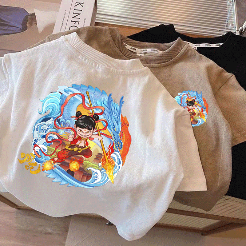 国潮卡通魔丸哪吒儿童纯棉T恤夏季新款短袖男童女童宝宝印花休闲T,童装/婴儿装/亲子装,T恤,淘宝优惠券,粉丝福利购,淘宝优惠卷