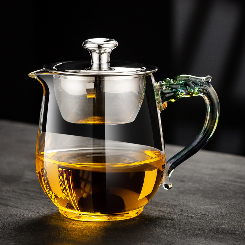 新款公道杯玻璃加厚茶漏一体过滤套装分茶器高档功夫茶具龙把公杯