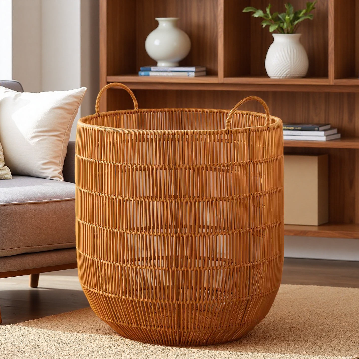 仿藤编防水脏衣篮脏衣服收纳筐卧室卫生间脏衣筐浴室脏衣篓洗衣篮