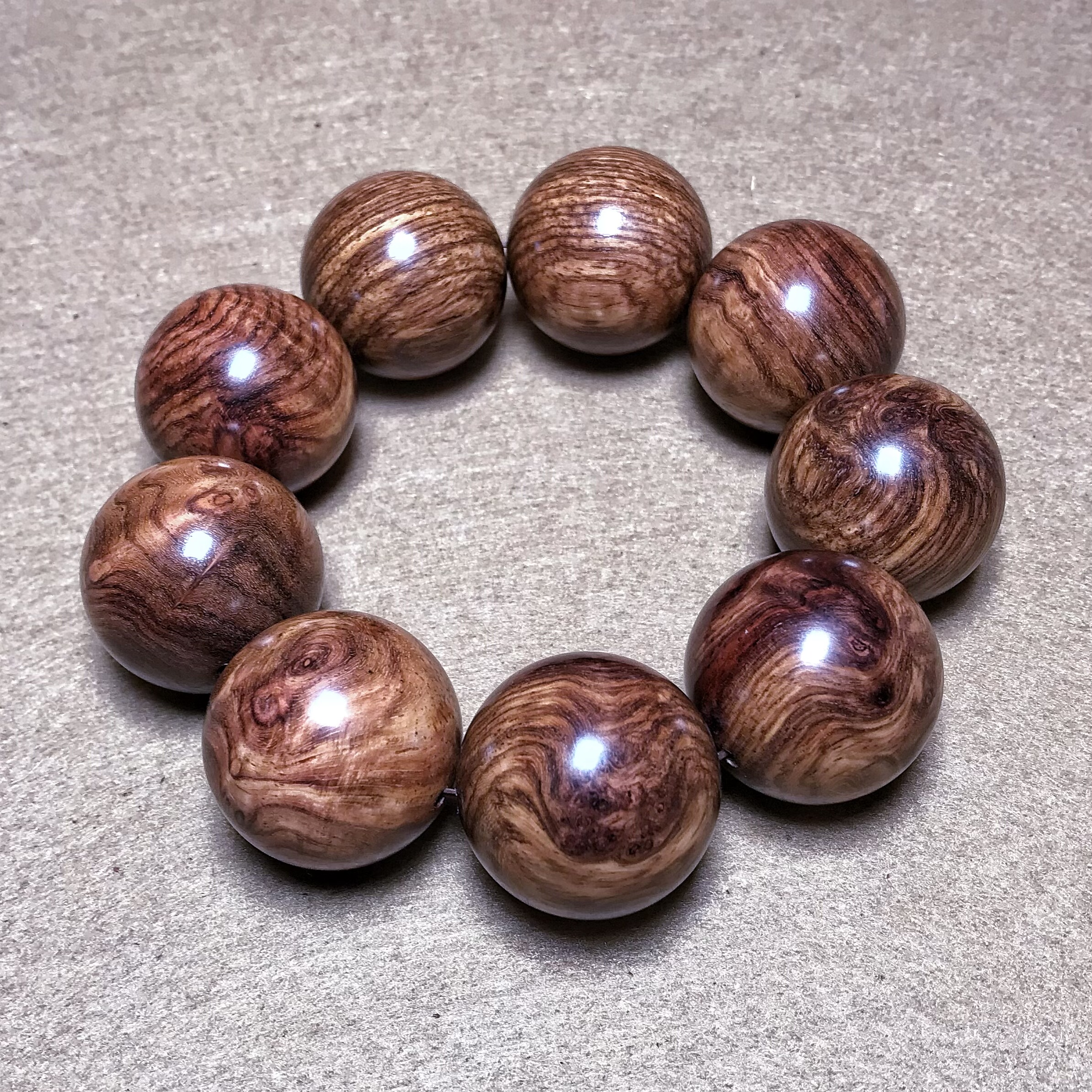 越南黄花梨手串3.0cm 满瘤小众木作