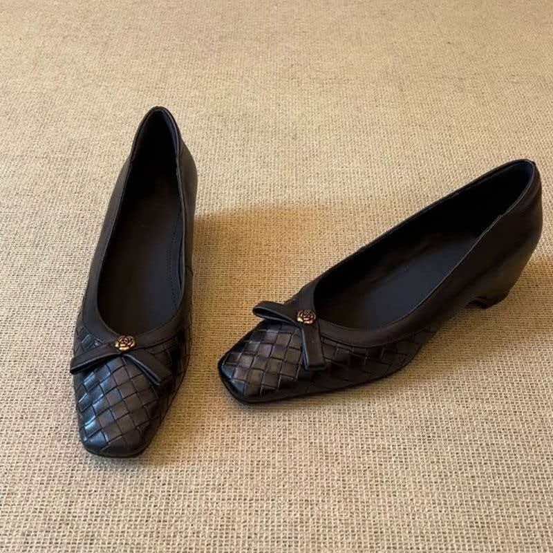 羊皮版方头内增高单鞋女玛丽珍鞋