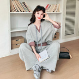 新款，ins风休闲拼接格子空气层卫衣套装091A-2604-P160k258，女装套装/套裙，浙宝091A