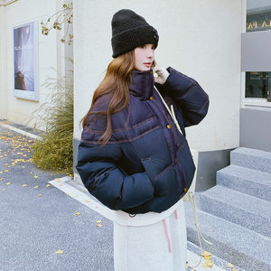 ，大货，明线设计牛仔拼接50立领羽绒服091A-y09-p265k388图片
