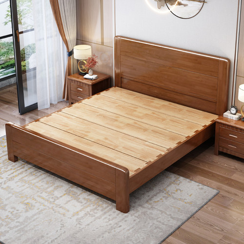 实木中式复古1.8米主卧1.5米双人床1.2m1.35米单人经济出租储物床