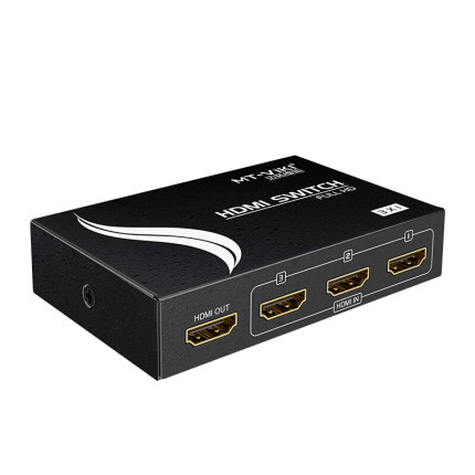 迈拓 MT-SW301MH HDMI切换器3-进1出 带遥控切换1.4高清3D版 3拖1