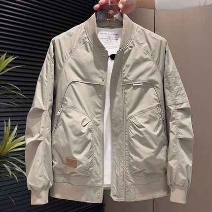 2025秋季新款男士棒球服夹克工装口袋休闲百搭短款冲锋衣外套男潮