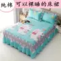 Khăn trải giường màu hồng trải giường đơn mảnh cotton dày bông trải giường 1.5m1.8 Cotton và vải lanh Hàn Quốc - Váy Petti váy giường khách sạn