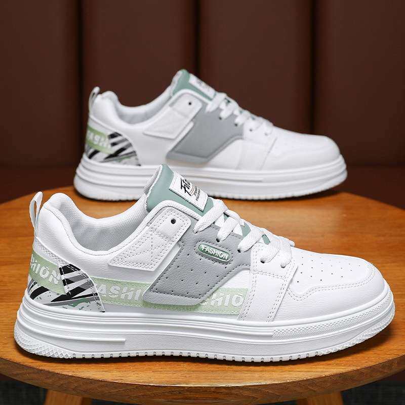 春季男鞋新款透气小白鞋子男款韩版潮流百搭厚底运动休闲板鞋