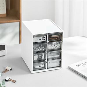 桌面收纳盒抽屉式分格办公室文具化妆品首饰杂物多层防尘置物柜