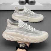 2025夏季 飞织透气休闲简约透气一脚蹬运动网面 新款 男鞋 休闲鞋