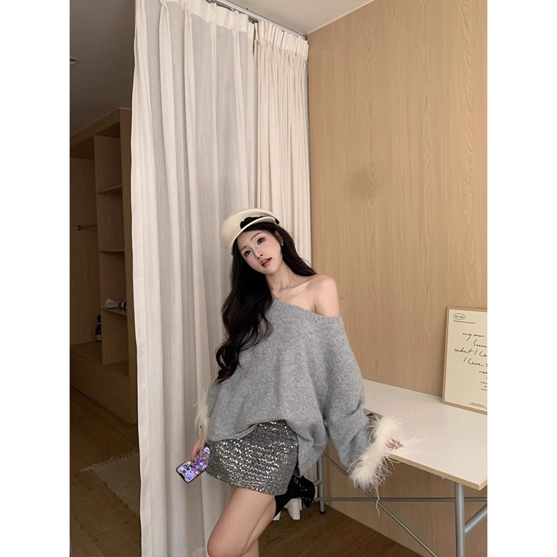秋季新款宽松慵懒风针织毛衣女